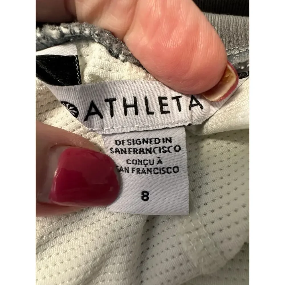 Athleta Women Skort Gray Striped Size 8 Pockets‎ Pickleball Tennis Athleisure - Picture 8 of 8